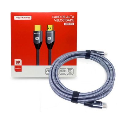Cabo Hdmi 8k 3 Metros Suporta Dolby Truehd, Dts-hd