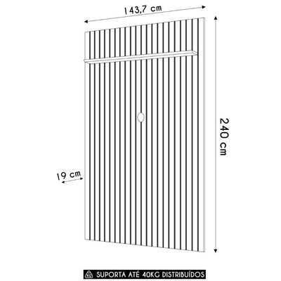 Painel 60 Pol 143cm Suspenso Ripado Noah D04 Cedro - Mpozenato