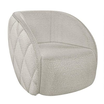 Sofá Decorativo 3 Lugares 240cm Com Almofadas E Poltrona Zion M22 Boucle Branco - Mpozenato