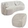 Sofá Decorativo 3 Lugares 240cm Com Almofadas E Poltrona Zion M22 Boucle Branco - Mpozenato