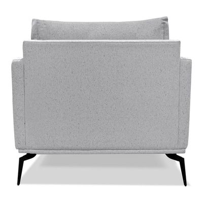 Poltrona Para Sala Pés De Metal Vecchia S06 Linho Grigio - Mpozenato