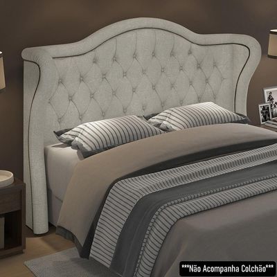 Cabeceira Cama Casal 140cm Antibes P02 Boucle Cru - Mpozenato