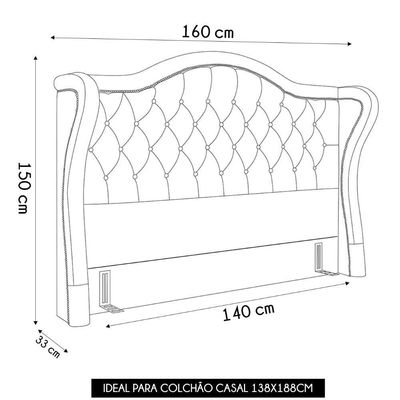 Cabeceira Cama Casal 140cm Antibes P02 Boucle Cru - Mpozenato