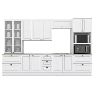 Cozinha Modulada 7 Pecas 343 Cm Ce172 Americana Henn Branco Calcare