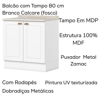 Cozinha Modulada 9 Pecas 240 Cm Ce856 Americana Henn Branco Calcare