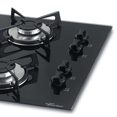 Cooktop 4 Bocas a Gás com Acendimento Superautomático Fischer Preto Bivolt 1519-5713
