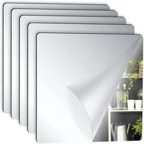 Kit 5 Espelho Adesivo Sala Jantar Acrilico Espelhado 5 Unidades Flexivel Quadrado 15x15cm Decorativo Auto Colante
