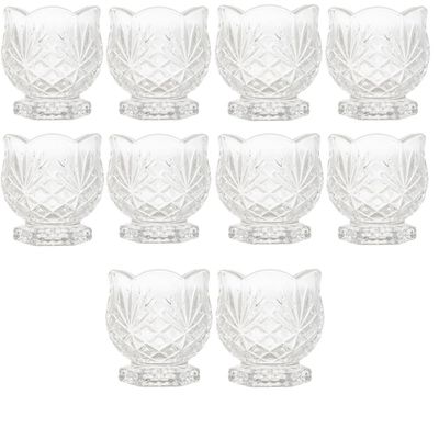 Kit 10 Porta Talheres de Cristal Mesa Posta Para Colher De Cafe E Chá 8,5cm Dublin