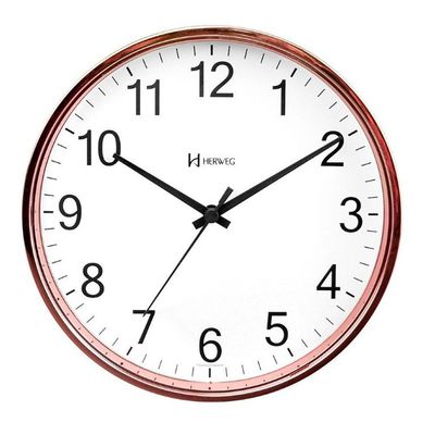 Relógio Parede Quartz Herweg Liso 22cm 660139 Rosé - Rosé