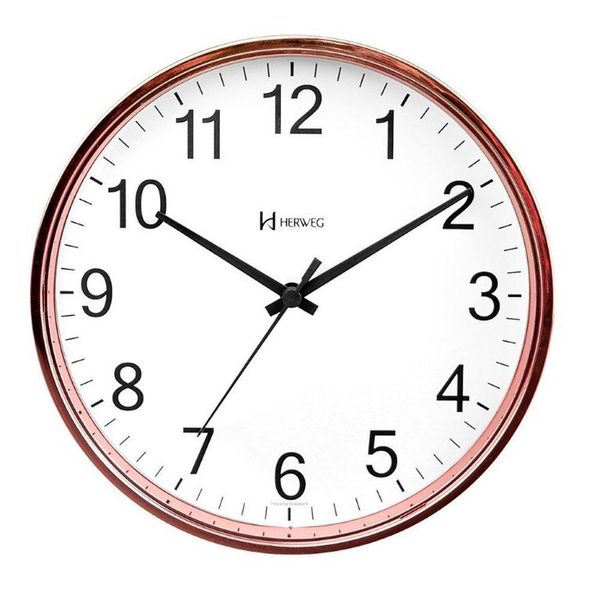 Relógio Parede Quartz Herweg Liso 22cm 660139 Rosé - Rosé