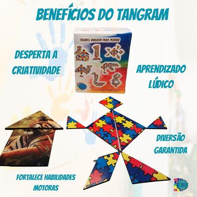 Kit De Tangram Duplo Para Autistas Divertido Em Mdf