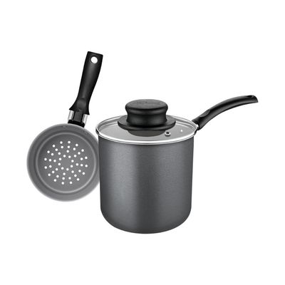 Cuscuzeira Tramontina em Alumínio com Revestimento Interno e Externo em Antiaderente Starflon Max Chumbo 10 cm 0,8 L