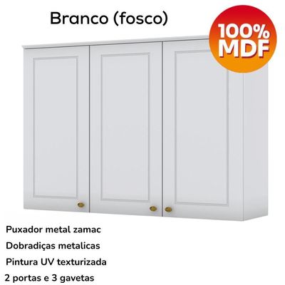 Cozinha Modulada 10 Pecas 240 Cm Ce792 Americana Henn Branco Calcare