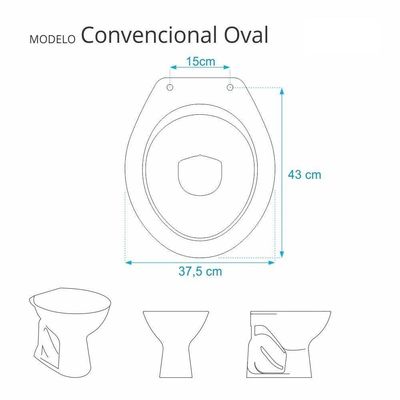 Tampa De Vaso Sanitário Oval Convencional Com Amortecedor Fundo Do Mar