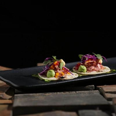 Kit 10 Travessas Cerâmica 33x13cm Preto Restaurante Sushi Orgânica Bandejas Pratos