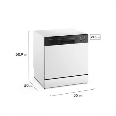 Lava-Louça Electrolux 8 Serviços Branca Com Programa Lava E Seca 50' LB08E Branco 220V
