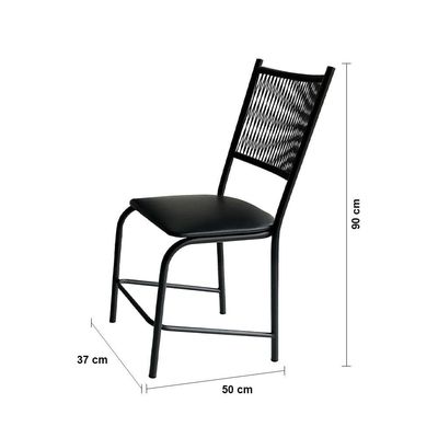Conjunto Mesa de Jantar Famais Cairo com 4 Cadeiras Preto