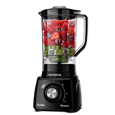 Liquidificador Mondial Turbo Power L-99 FB Preto com 3 Velocidades e 6 Copos Nadir Preto / 220V