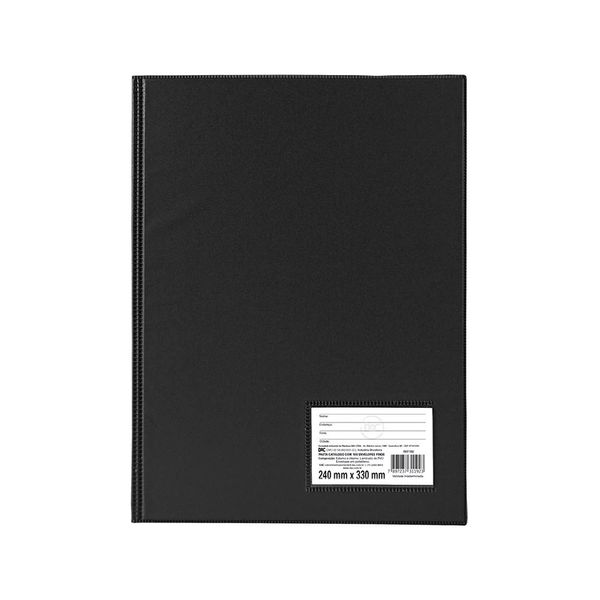 Pasta Catálogo Dac A4 Capa Preta Visor com 04 Colchetes, 100 Envelopes Plásticos Transparentes Finos