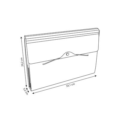 Pasta Sanfonada Dello A4 Executive com 12 Divisórias Preta 33x24cm