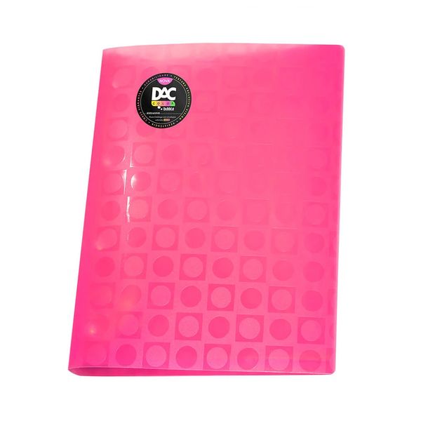 Pasta Catálogo Dac A4 Bubble Neon Rosa com 10 Envelopes 30x22,5cm