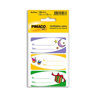 Etiqueta Adesiva Pimaco Presente De-Para com 18 Etiquetas