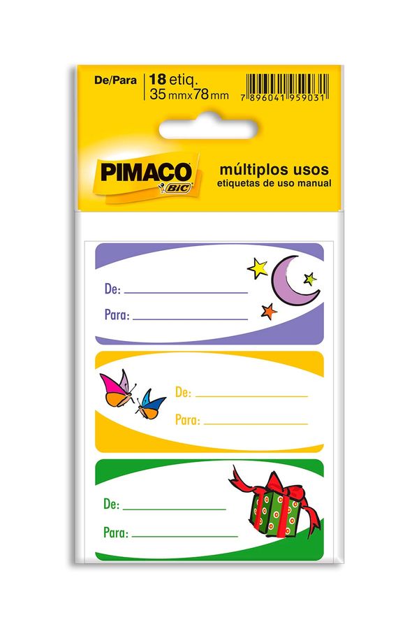Etiqueta Adesiva Pimaco Presente De-Para com 18 Etiquetas