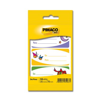 Etiqueta Adesiva Pimaco Presente De-Para com 18 Etiquetas