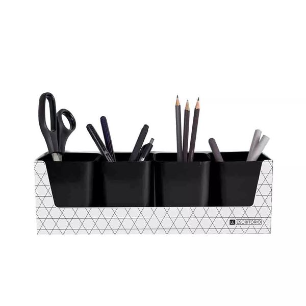 Porta-objetos Le Dello Kit Geométrica Branca com 04 Unidades Porta-objetos Le Dello Kit Geométrica Branca com 04 Unidades