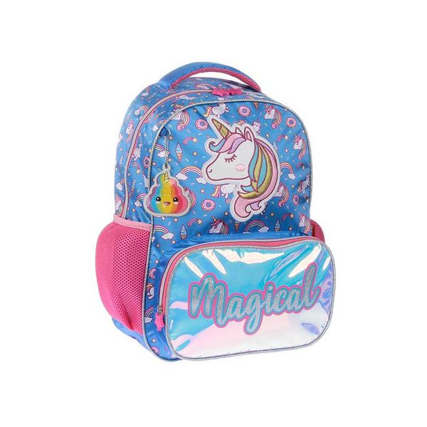 Mochila Infantil Gosuper Unicórnio Fal Azul Royal 16