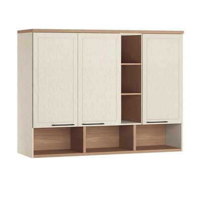Guarda-roupa Modulado Canto Reto 166 Toledo 9 Portas e 9 Gavetas Casal 7 peças 176,6 cm largura Areia com Wood