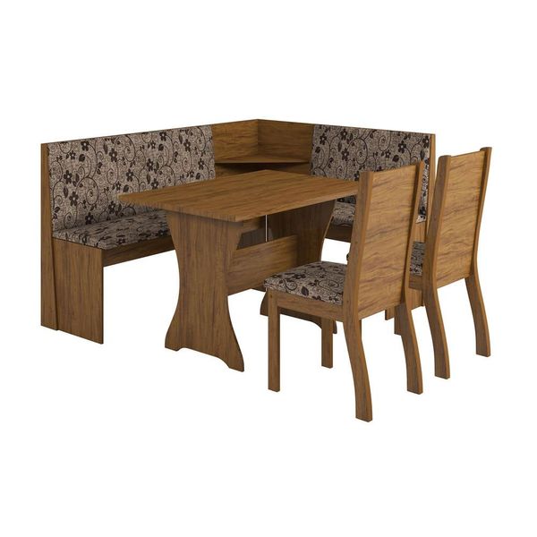 Canto Alemão Coimbra com 2 Cadeiras Carmem Viero Móveis Grapia e Rústico Canto Alemão Coimbra com 2 Cadeiras Carmem Viero Móveis Grapia e Rústico