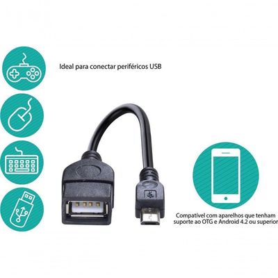 Adap Usb Femea Para M-usb Otg Ufmu-otg
