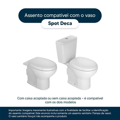 Tampa De Vaso Poliéster Spot Branco Para Bacia Deca
