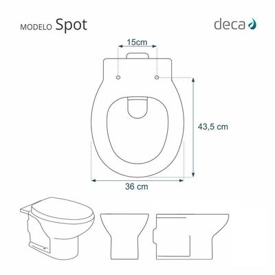 Tampa De Vaso Poliéster Spot Branco Para Bacia Deca