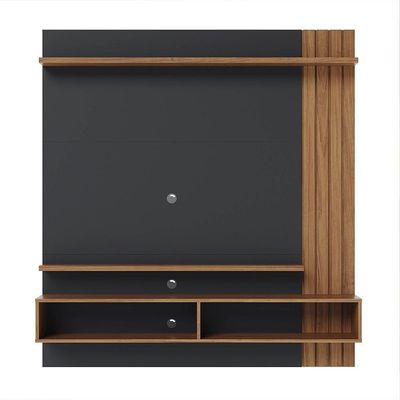 Painel Home Suspenso Para 65 Pol. 150cm Buriti C05 Noce Milano-preto Fosco - Mpozenato