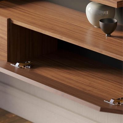 Painel Home Suspenso Para 65 Pol. 150cm Buriti C05 Noce Milano-preto Fosco - Mpozenato