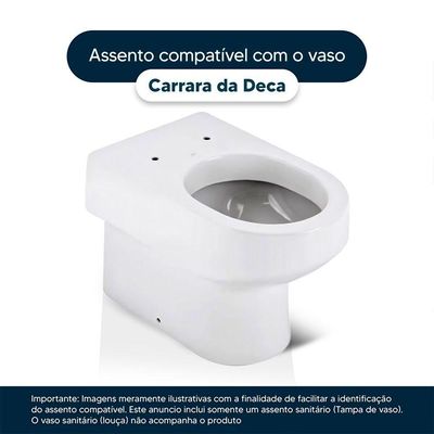 Tampa De Vaso Poliéster Com Amortecedor Carrara Marrom Fosco Para Bacia Deca Com Ferragem Marrom