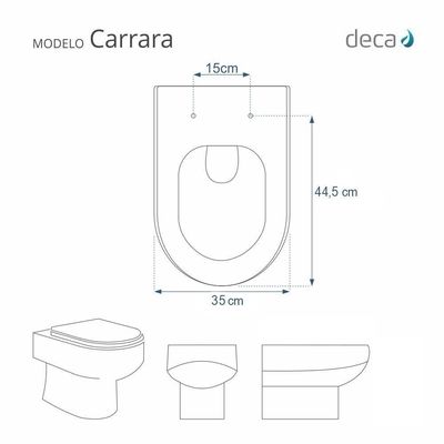Tampa De Vaso Poliéster Com Amortecedor Carrara Marrom Fosco Para Bacia Deca Com Ferragem Marrom