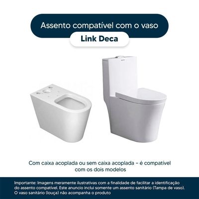 Tampa De Vaso Poliéster Com Fechamento Lento Link-lk Marrom Fosco Para Louça Deca Com Ferragem Marrom