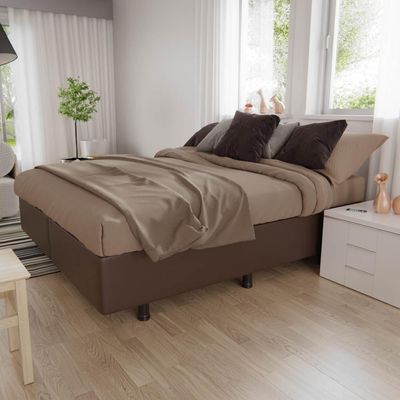 Base Box Para Cama Casal Queen 158x198cm Bipartido Liz S05 Sintético Marrom - Mpozenato