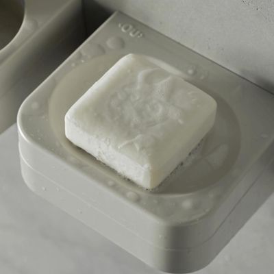 Conjunto Saboneteira e Dispenser de Sabonete Liquido 500ml Bege Eleve Ou