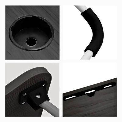 Mesa De Colo Preta Portátil Dobrável Suporte Copo E Tablet