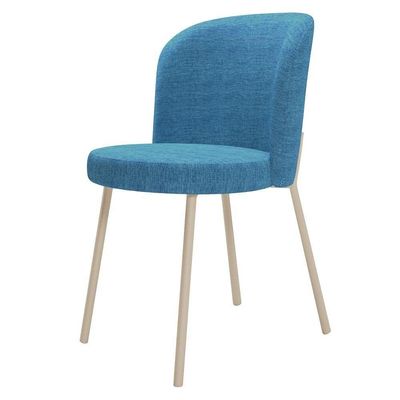 Kit 3 Cadeiras Para Sala De Jantar Cozinha Estofada Gavi Arena L02 Linho Azul Lyam Decor