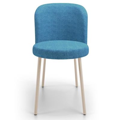 Kit 3 Cadeiras Para Sala De Jantar Cozinha Estofada Gavi Arena L02 Linho Azul Lyam Decor