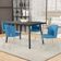 Kit 3 Cadeiras Para Sala De Jantar Cozinha Estofada Gavi Arena L02 Linho Azul Lyam Decor
