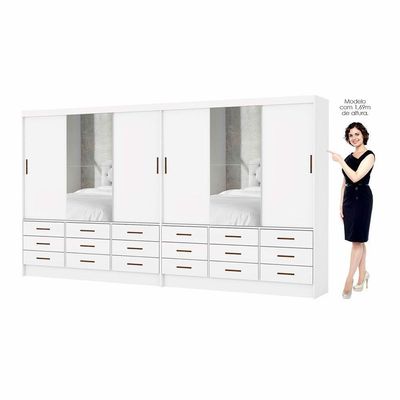 Closet Sevilha 6 Portas Casal Duplo Plus Carioca Branco