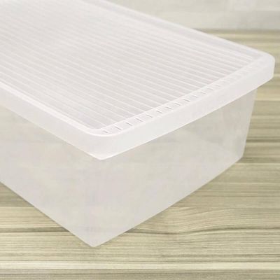 2 Caixas de Sapato Empilháveis Grandes Ordene 38 a 46 Organizadores Plásticos Transparentes Transparente