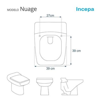 Tampa De Vaso Acrilico Nuage Bege Para Bacia Incepa 6lpf