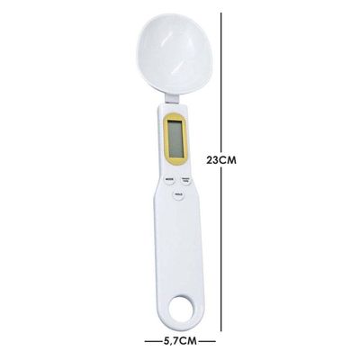Colher Balança Digital Medidora Dosador Para Restaurante Dieta Receitas Branco